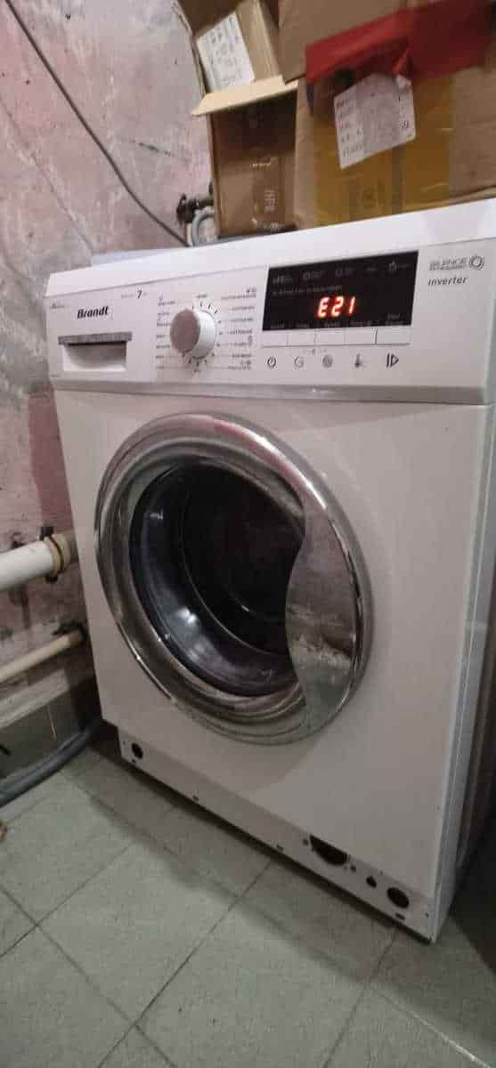無法排水，顯示錯誤碼E21💧Brandt白朗牌前置式洗衣機 BWF714VX