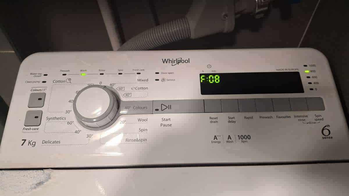 出現故障碼F08😵Whirlpool惠而浦上置式洗衣機 TDLR70110