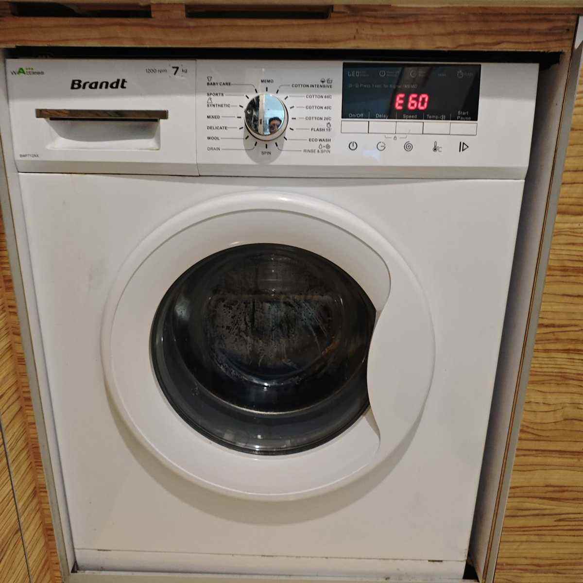 出現故障碼E60🛠️Brandt白朗牌前置式洗衣機 BWF712AX
