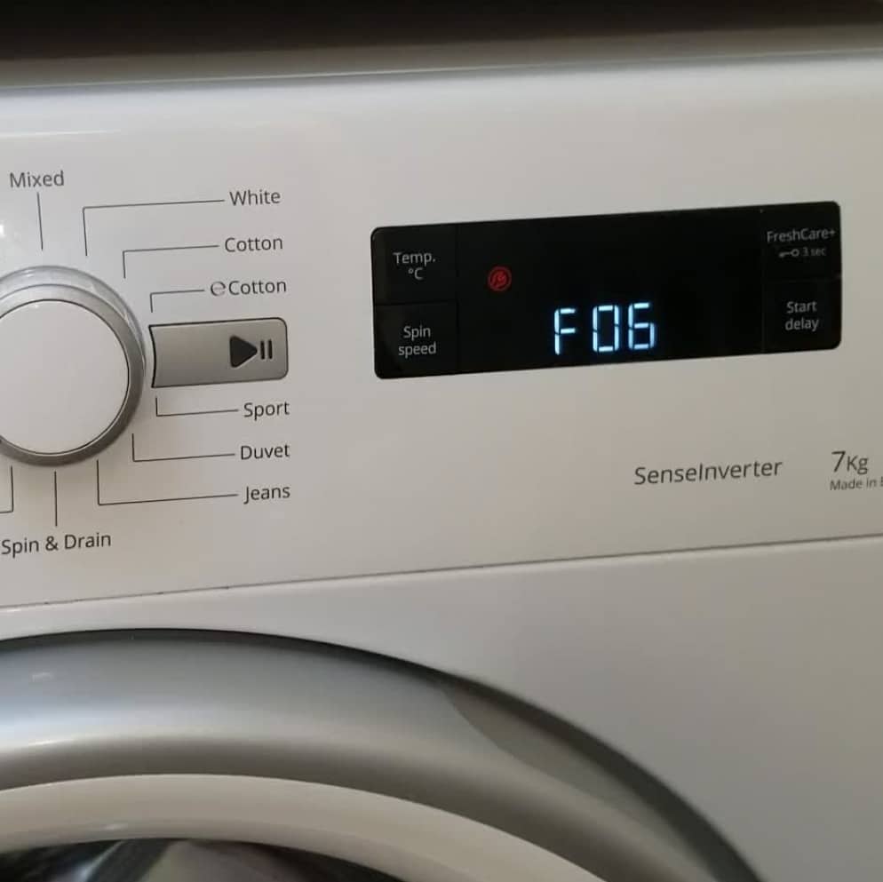 出現故障碼F06🔒Whirlpool惠而浦前置式洗衣機CFCR70111