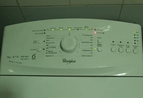 著Service燈號組合，代表F29故障碼🔓Whirlpool惠而浦上置式洗衣機 AWE7085N