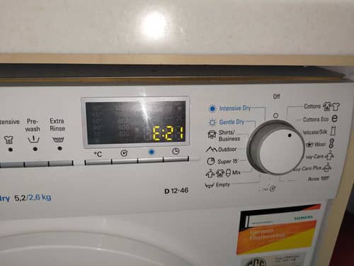 出現故障碼E21，更換摩打碳刷🛠Siemens西門子二合一洗衣乾衣機 WD12D460HK/07