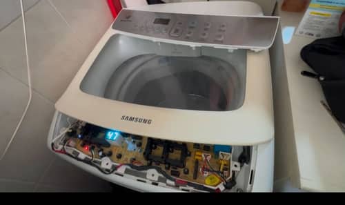屋主搬運困難無奈修復：這部Samsung三星WA系列洗衣機電子板失靈現場處理 🛠️