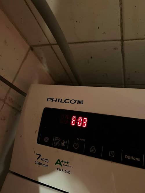 換泵+清理過濾器後，這部Philco PTL系列洗衣機E03排水故障終獲解決🎉