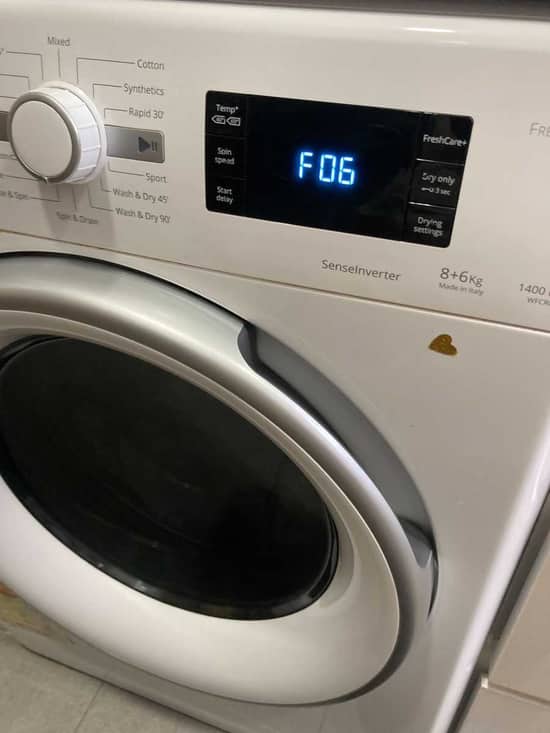 出現故障碼F06，無法運作⚠️Whirlpool惠而浦前置式洗衣機 WFCR86430