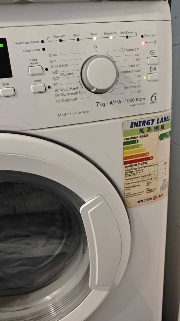 著Service燈同時出現故障碼F06🔧Whirlpool惠而浦前置式洗衣機 AWC7103D