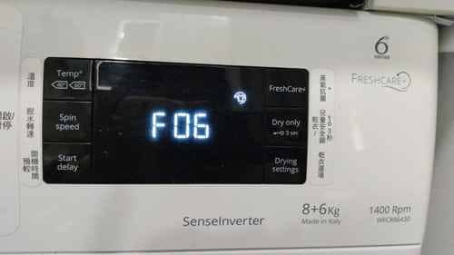 出現故障碼F06，不鎖門🔧Whirlpool惠而浦前置式洗衣機 WFCR86430