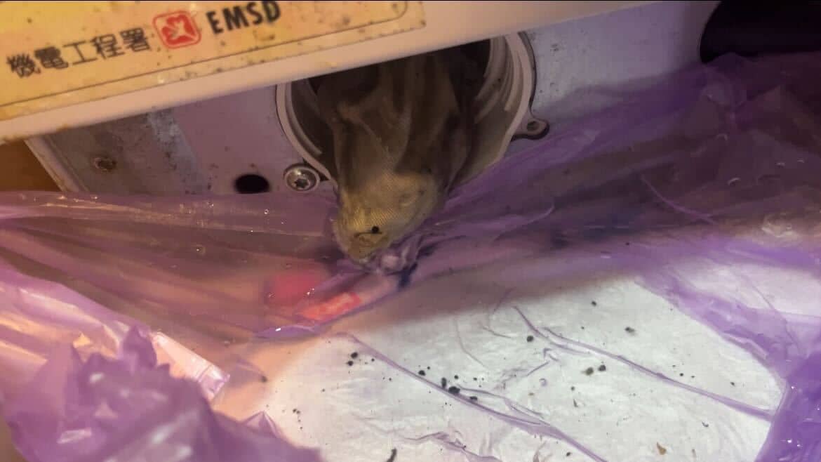 師傅試機發現布袋卡塞，現場清理後這部Whirlpool AWF系列洗衣機脫水速度回歸✨