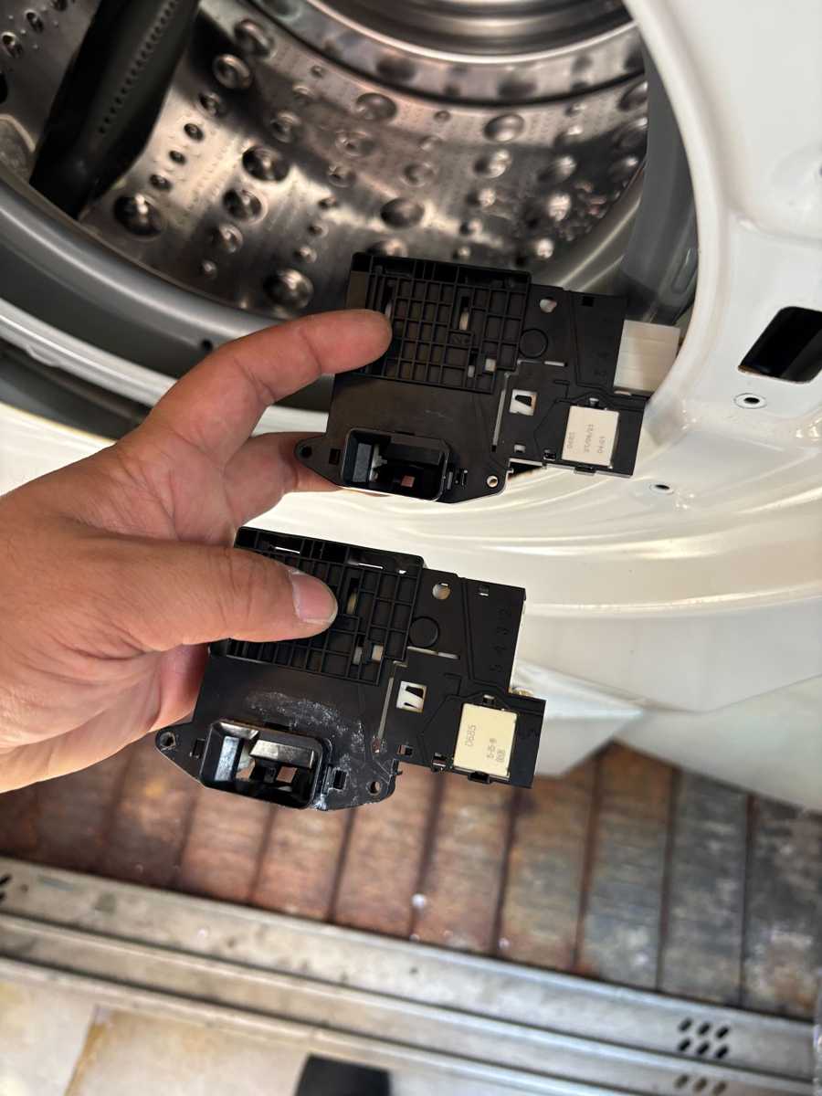 西貢陳小姐這部 LG GCS系列洗衣機出現 dE2，門鎖無法扣合現場更換門鎖掣後恢復運作 🧭